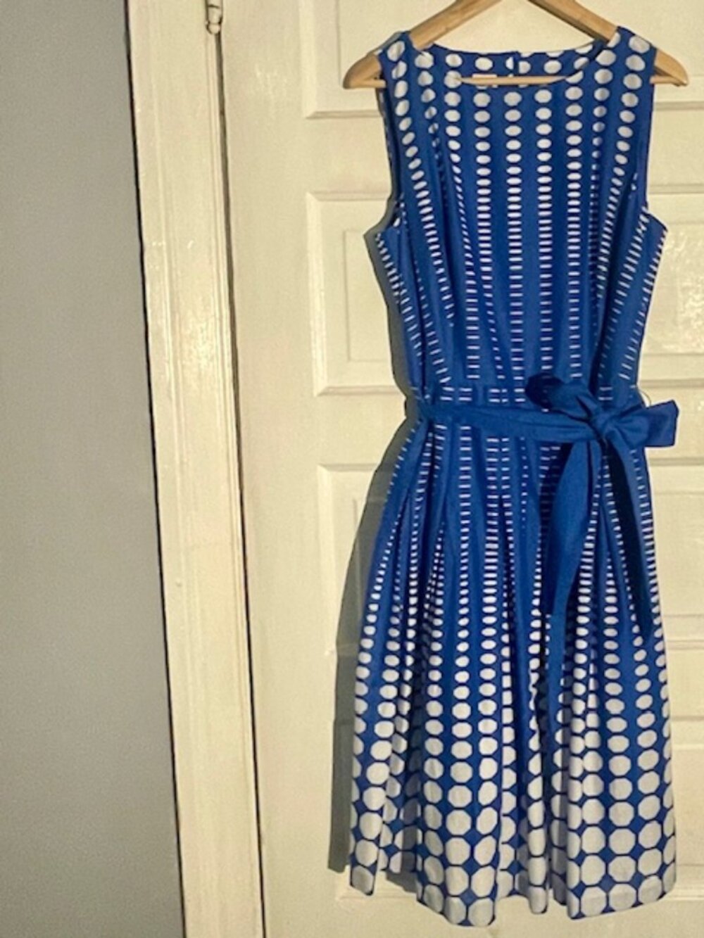Anne Klein Blue & White Sleeveless Dress Size 12 NWT